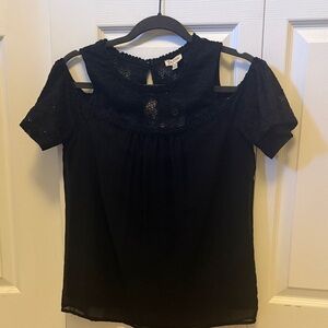 Lily White Black Lace Blouse